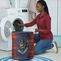 Buffalo Soldiers Fierce And Fearless Cavalry Laundry Basket Half Face Soldier And Bison Halftone Graphic Art
