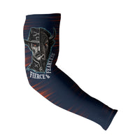Buffalo Soldiers Fierce And Fearless Cavalry Arm Sleeves Half Face Soldier And Bison Halftone Graphic Art