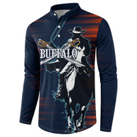 Buffalo Soldiers Fierce And Fearless Cavalry Button Sweatshirt Half Face Soldier And Bison Halftone Graphic Art