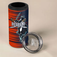 Buffalo Soldiers Fierce And Fearless Cavalry 4 in 1 Can Cooler Tumbler Half Face Soldier And Bison Halftone Graphic Art