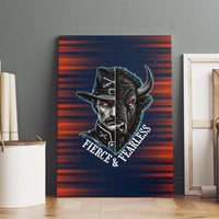 Buffalo Soldiers Fierce And Fearless Cavalry Canvas Wall Art Half Face Soldier And Bison Halftone Graphic Art