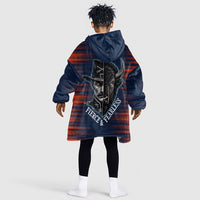 Buffalo Soldiers Fierce And Fearless Cavalry Kid Wearable Blanket Hoodie Half Face Soldier And Bison Halftone Graphic Art