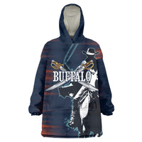 Buffalo Soldiers Fierce And Fearless Cavalry Kid Wearable Blanket Hoodie Half Face Soldier And Bison Halftone Graphic Art