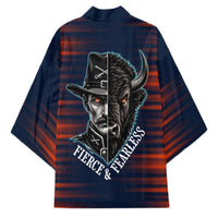Buffalo Soldiers Fierce And Fearless Cavalry Kimono Half Face Soldier And Bison Halftone Graphic Art