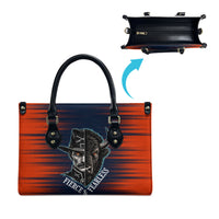 Buffalo Soldiers Fierce And Fearless Cavalry Leather Bag Half Face Soldier And Bison Halftone Graphic Art