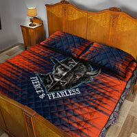 Buffalo Soldiers Fierce And Fearless Cavalry Quilt Bed Set Half Face Soldier And Bison Halftone Graphic Art