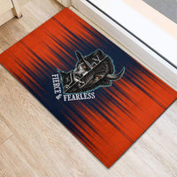 Buffalo Soldiers Fierce And Fearless Cavalry Rubber Doormat Half Face Soldier And Bison Halftone Graphic Art