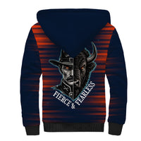 Buffalo Soldiers Fierce And Fearless Cavalry Sherpa Hoodie Half Face Soldier And Bison Halftone Graphic Art