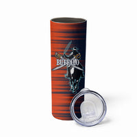 Buffalo Soldiers Fierce And Fearless Cavalry Skinny Tumbler Half Face Soldier And Bison Halftone Graphic Art