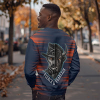 Buffalo Soldiers Fierce And Fearless Cavalry Sweatshirt Half Face Soldier And Bison Halftone Graphic Art