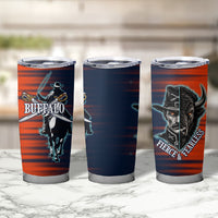 Buffalo Soldiers Fierce And Fearless Cavalry Tumbler Cup Half Face Soldier And Bison Halftone Graphic Art