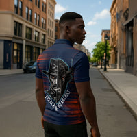 Buffalo Soldiers Fierce And Fearless Cavalry Zipper Polo Shirt Half Face Soldier And Bison Halftone Graphic Art