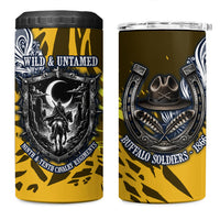 Buffalo Soldiers 9th And 10th Cavalry Regiments 4 in 1 Can Cooler Tumbler Wild And Untamed Vintage Western Horseshoe Graphic Art