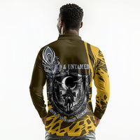 Buffalo Soldiers 9th And 10th Cavalry Regiments Long Sleeve Polo Shirt Wild And Untamed Vintage Western Horseshoe Graphic Art