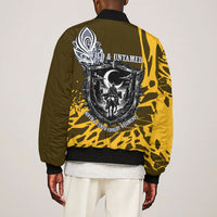 Buffalo Soldiers 9th And 10th Cavalry Regiments Sleeve Zip Bomber Jacket Wild And Untamed Vintage Western Horseshoe Graphic Art