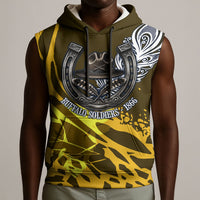 Buffalo Soldiers 9th And 10th Cavalry Regiments Sleeveless Hoodie Wild And Untamed Vintage Western Horseshoe Graphic Art
