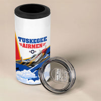 Personalized Tuskegee Airmen 4 in 1 Can Cooler Tumbler Expect To Win P-51 Mustang Patriotic Aviation Art