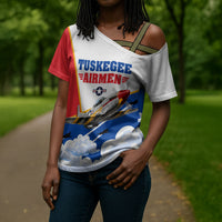 Personalized Tuskegee Airmen Cross Shoulder Shirt Expect To Win P-51 Mustang Patriotic Aviation Art