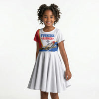 Personalized Tuskegee Airmen Kid Short Sleeve Dress Expect To Win P-51 Mustang Patriotic Aviation Art