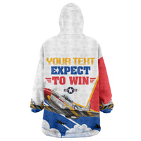 Personalized Tuskegee Airmen Kid Wearable Blanket Hoodie Expect To Win P-51 Mustang Patriotic Aviation Art