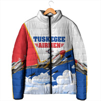 Personalized Tuskegee Airmen Padded Jacket Expect To Win P-51 Mustang Patriotic Aviation Art