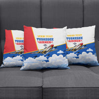 Personalized Tuskegee Airmen Pillow Cover Expect To Win P-51 Mustang Patriotic Aviation Art
