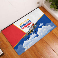 Personalized Tuskegee Airmen Rubber Doormat Expect To Win P-51 Mustang Patriotic Aviation Art