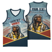 Personalized Tuskegee Airmen Basketball Jersey Believe In Yourself Vintage WWII Military Aviation Art