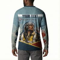 Personalized Tuskegee Airmen Button Sweatshirt Believe In Yourself Vintage WWII Military Aviation Art