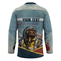 Personalized Tuskegee Airmen Hockey Jersey Believe In Yourself Vintage WWII Military Aviation Art