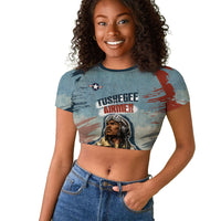 Personalized Tuskegee Airmen Raglan Cropped T shirt Believe In Yourself Vintage WWII Military Aviation Art