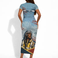 Personalized Tuskegee Airmen Short Sleeve Bodycon Dress Believe In Yourself Vintage WWII Military Aviation Art