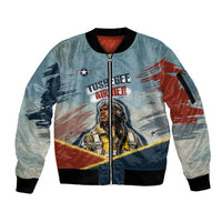 Personalized Tuskegee Airmen Sleeve Zip Bomber Jacket Believe In Yourself Vintage WWII Military Aviation Art