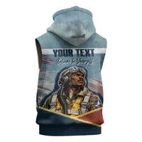 Personalized Tuskegee Airmen Sleeveless Zip Hoodie Believe In Yourself Vintage WWII Military Aviation Art