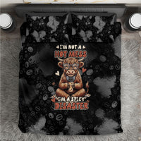 Hot Mess Highland Cow Bedding Set Funny Cute Coffee Lover - Im A Spicy Disaster