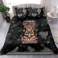 Hot Mess Highland Cow Bedding Set Funny Cute Coffee Lover - Im A Spicy Disaster