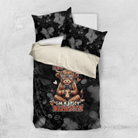 Hot Mess Highland Cow Bedding Set Funny Cute Coffee Lover - Im A Spicy Disaster