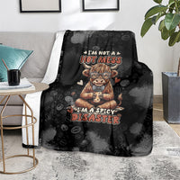 Hot Mess Highland Cow Blanket Funny Cute Coffee Lover - Im A Spicy Disaster