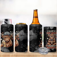 Hot Mess Highland Cow 4 in 1 Can Cooler Tumbler Funny Cute Coffee Lover - Im A Spicy Disaster