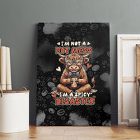 Hot Mess Highland Cow Canvas Wall Art Funny Cute Coffee Lover - Im A Spicy Disaster