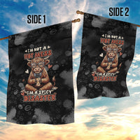 Hot Mess Highland Cow Garden Flag Funny Cute Coffee Lover - Im A Spicy Disaster