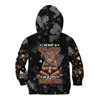 Hot Mess Highland Cow Kid Hoodie Funny Cute Coffee Lover - Im A Spicy Disaster