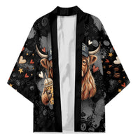 Hot Mess Highland Cow Kimono Funny Cute Coffee Lover - Im A Spicy Disaster