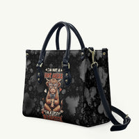 Hot Mess Highland Cow Leather Bag Funny Cute Coffee Lover - Im A Spicy Disaster