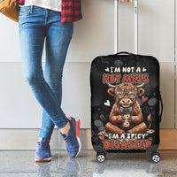 Hot Mess Highland Cow Luggage Cover Funny Cute Coffee Lover - Im A Spicy Disaster