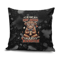 Hot Mess Highland Cow Pillow Cover Funny Cute Coffee Lover - Im A Spicy Disaster