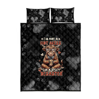 Hot Mess Highland Cow Quilt Bed Set Funny Cute Coffee Lover - Im A Spicy Disaster
