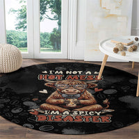Hot Mess Highland Cow Round Carpet Funny Cute Coffee Lover - Im A Spicy Disaster