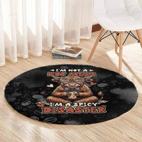 Hot Mess Highland Cow Round Carpet Funny Cute Coffee Lover - Im A Spicy Disaster