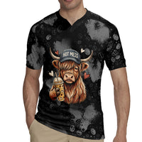 Hot Mess Highland Cow Rugby Jersey Funny Cute Coffee Lover - Im A Spicy Disaster